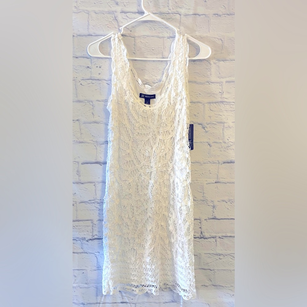 International Concepts White Lace Sleeveless Cotton  Dress Size 2